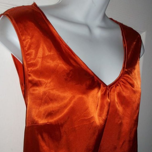 Jessica Orange Satin Top Fits Size 16